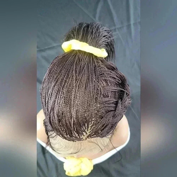 Braided full  Lace Wig Micro millions braids, medium, #99j red wine N… - Picture 12 of 17